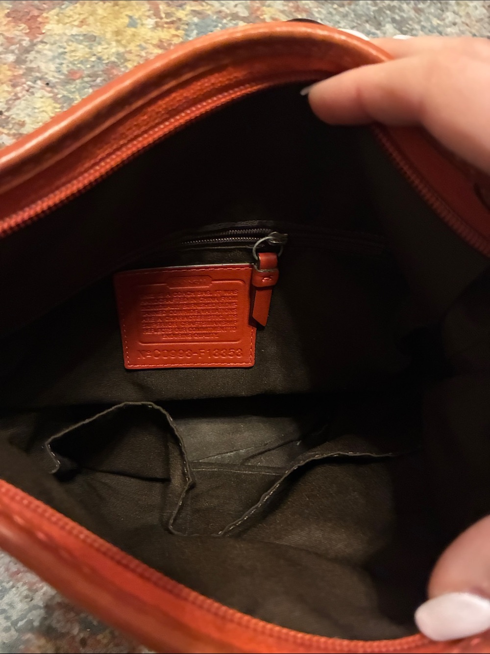Coach F13353 MEDIUM Vintage Bleecker Rust Orange Leather Bucket Bag - Picture 4 of 10